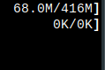68MB RAM usage screenshot from HTOP